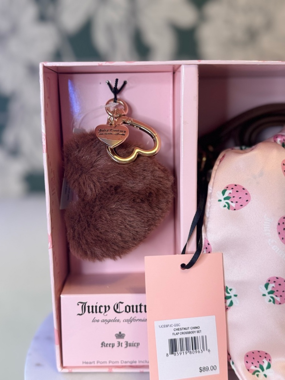 Juicy Couture Pink Strawberry Silk-Handle Crossbody Bag Set - Picture 4 of 6
